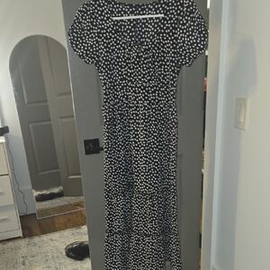 Black and White Polka Dot Maxi Dress